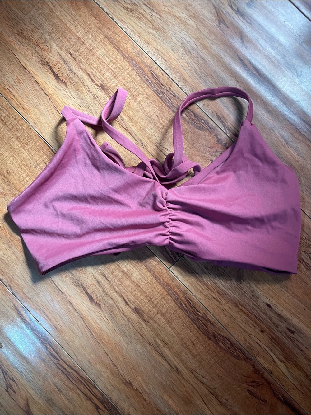 Mauve Ruched Front Bikini Top